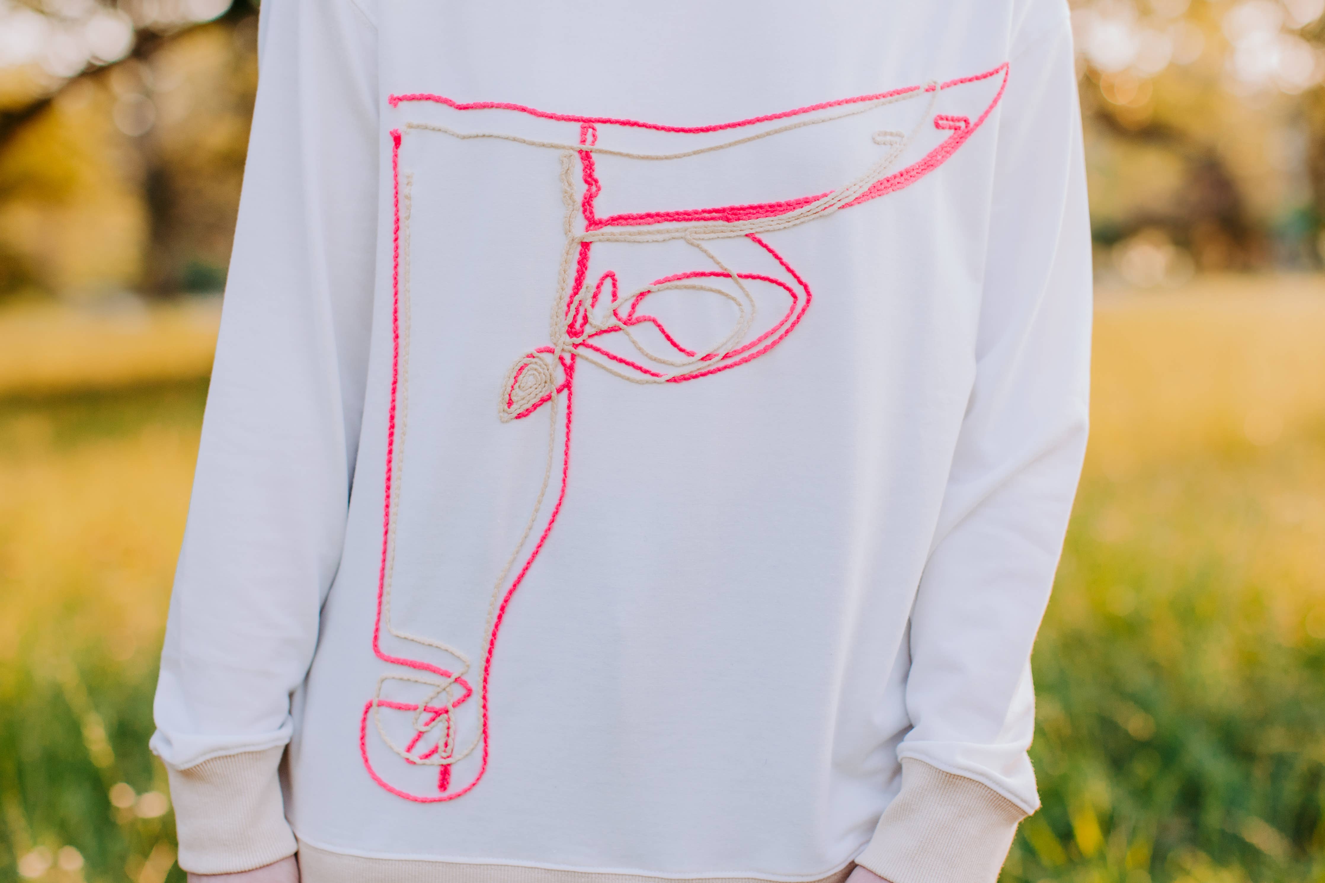 Cow Head Embroidery Long Sleeve