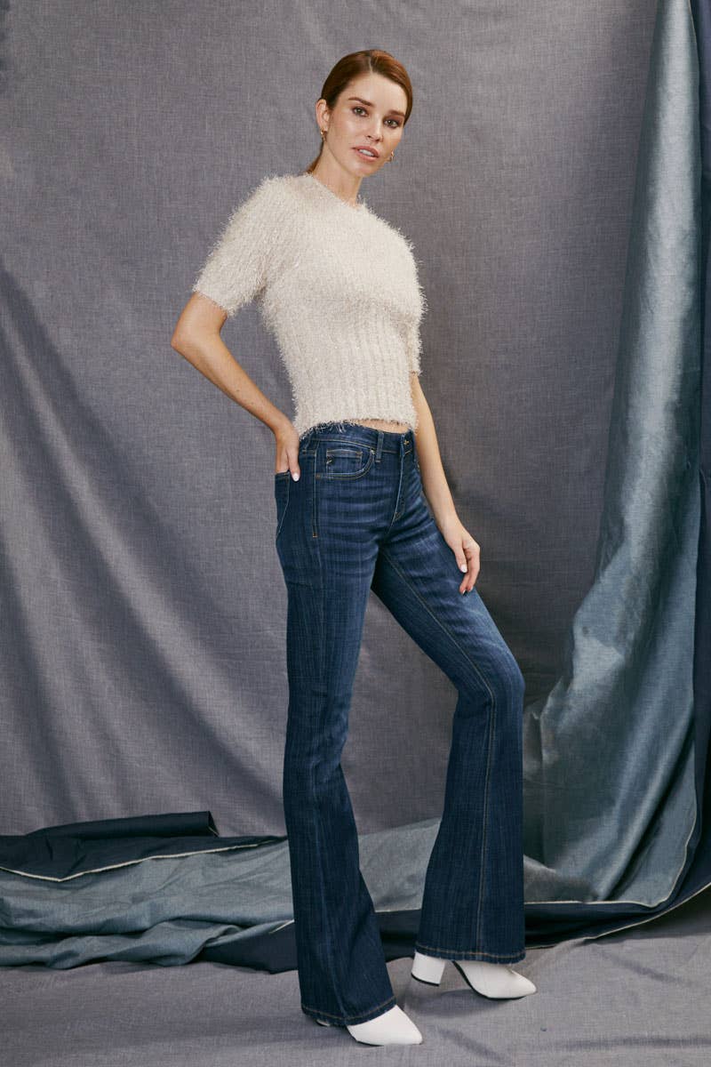 Mid Rise Flare Jeans