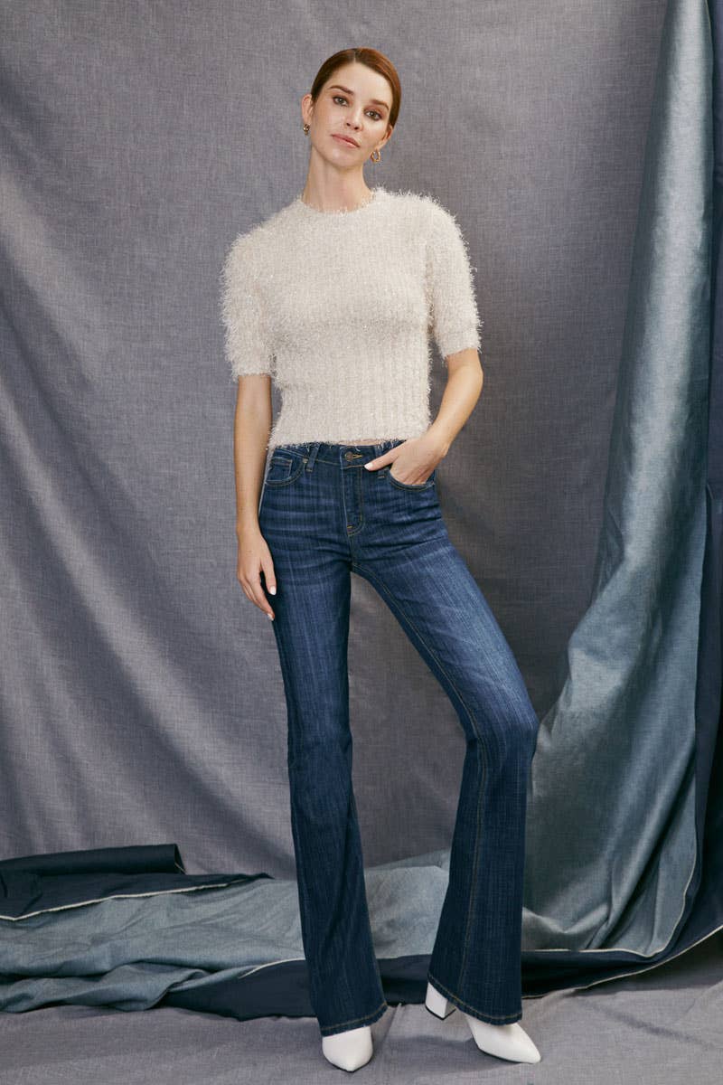 Mid Rise Flare Jeans